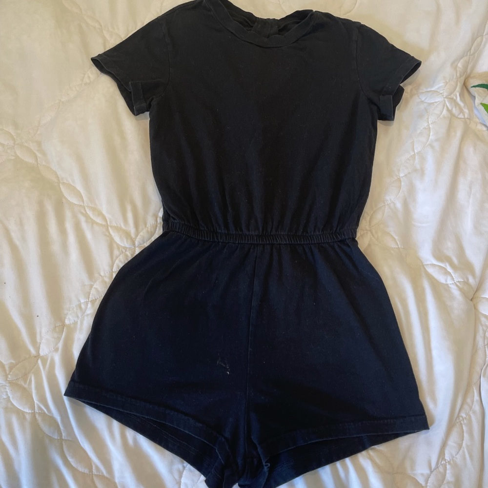 American Apparel Black T-Shirt Romper